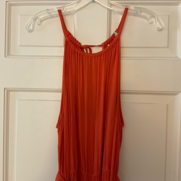 Sundance Sahara Jumpsuit Orange Halter Tie Waist Wide Leg Size XL NWT Boho - Picture 5 of 14